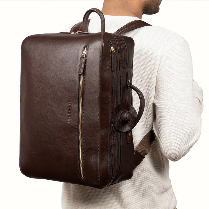 Pisco 02 Brown Leather Backpack - Image 3