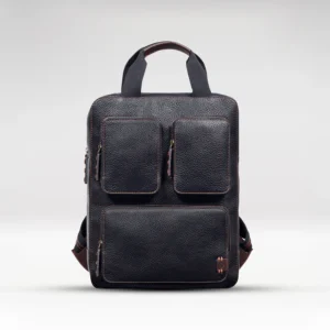 Hydor 03 Black Leather Backpack